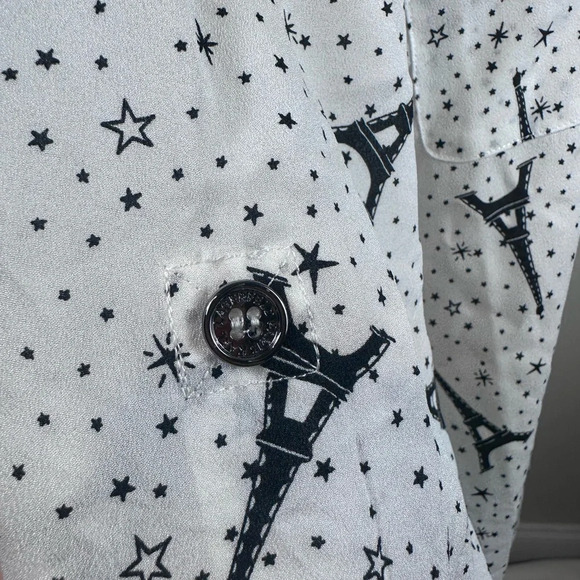 Karl Lagerfeld button down top with Paris Eiffel Tower Print size XL - Picture 8 of 12
